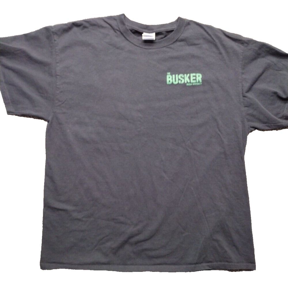 The BUSKER Irish Whisky T-Shirt Black Size XL Port Authority Tee Shirt XLarge